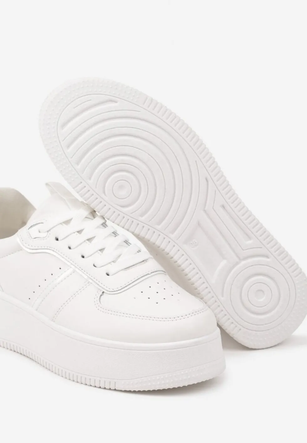 Białe Casualowe Sneakersy Vices na Niskiej Platformie Torila