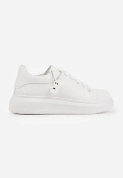 Białe Casualowe Sneakersy z Zawieszką Misiem Ulevidia
