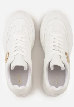 Białe Chunky Sneakersy Vices na Platformie z Okrągłym Detalem Sedvira