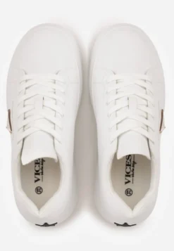 Białe Chunky Sneakersy VICES na Platformie z Ozdobą w Kształcie Gwiazdki Anatale