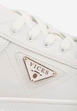 Białe Chunky Sneakersy VICES na Platformie z Ozdobą w Kształcie Gwiazdki Anatale