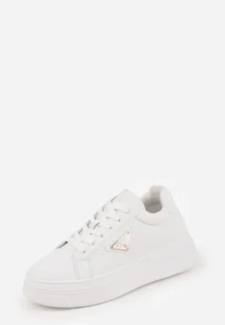 Białe Chunky Sneakersy VICES na Platformie z Ozdobą w Kształcie Gwiazdki Anatale