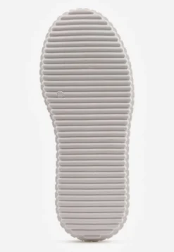 Białe Chunky Sneakersy VICES z Aplikacją na Platformie ze Żłobieniami Ilunatesa