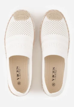 Białe Espadryle z Plecioną Cholewką przed Kostkę Mokosa