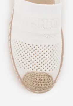 Białe Espadryle z Plecioną Cholewką przed Kostkę Mokosa