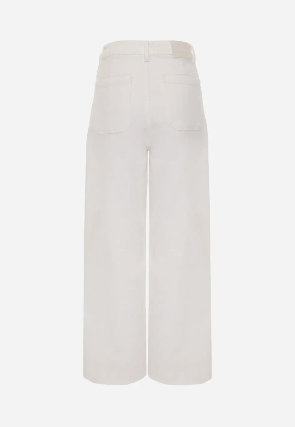 Białe Jeansy High Waist Wide Leg z Bawełny Fenless
