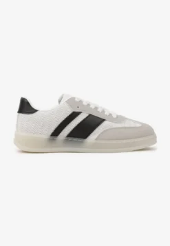 Białe Klasyczne Sneakersy Tenisówki na Półprzezroczystej Podeszwie Niniel