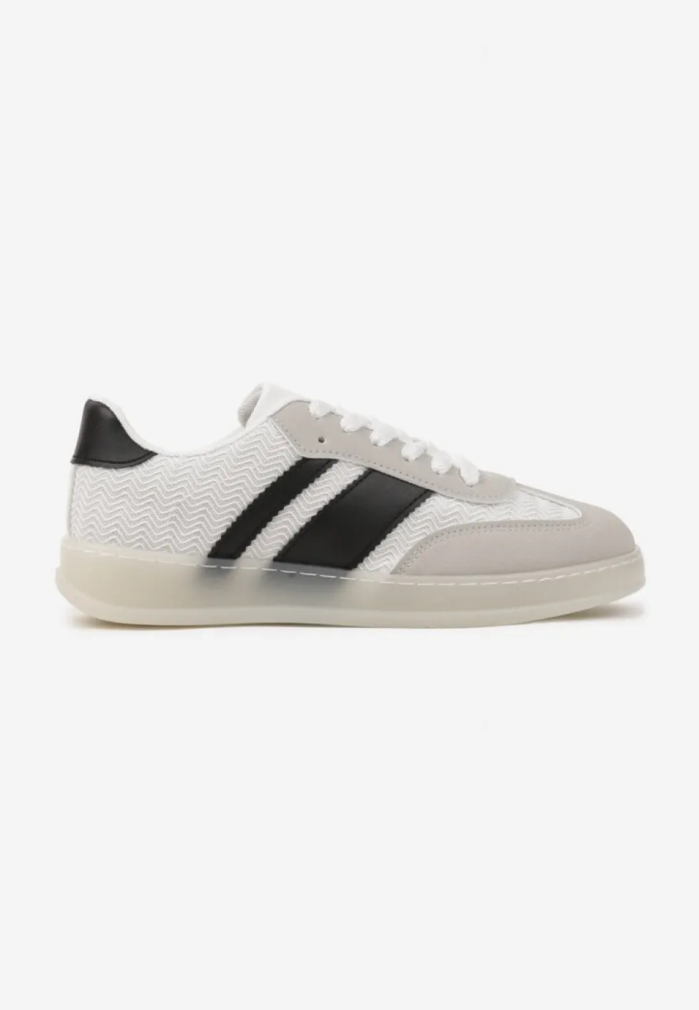Białe Klasyczne Sneakersy Tenisówki na Półprzezroczystej Podeszwie Niniel