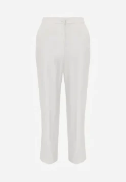 Białe Klasyczne Spodnie VICES Garniturowe High Waist Dimaia