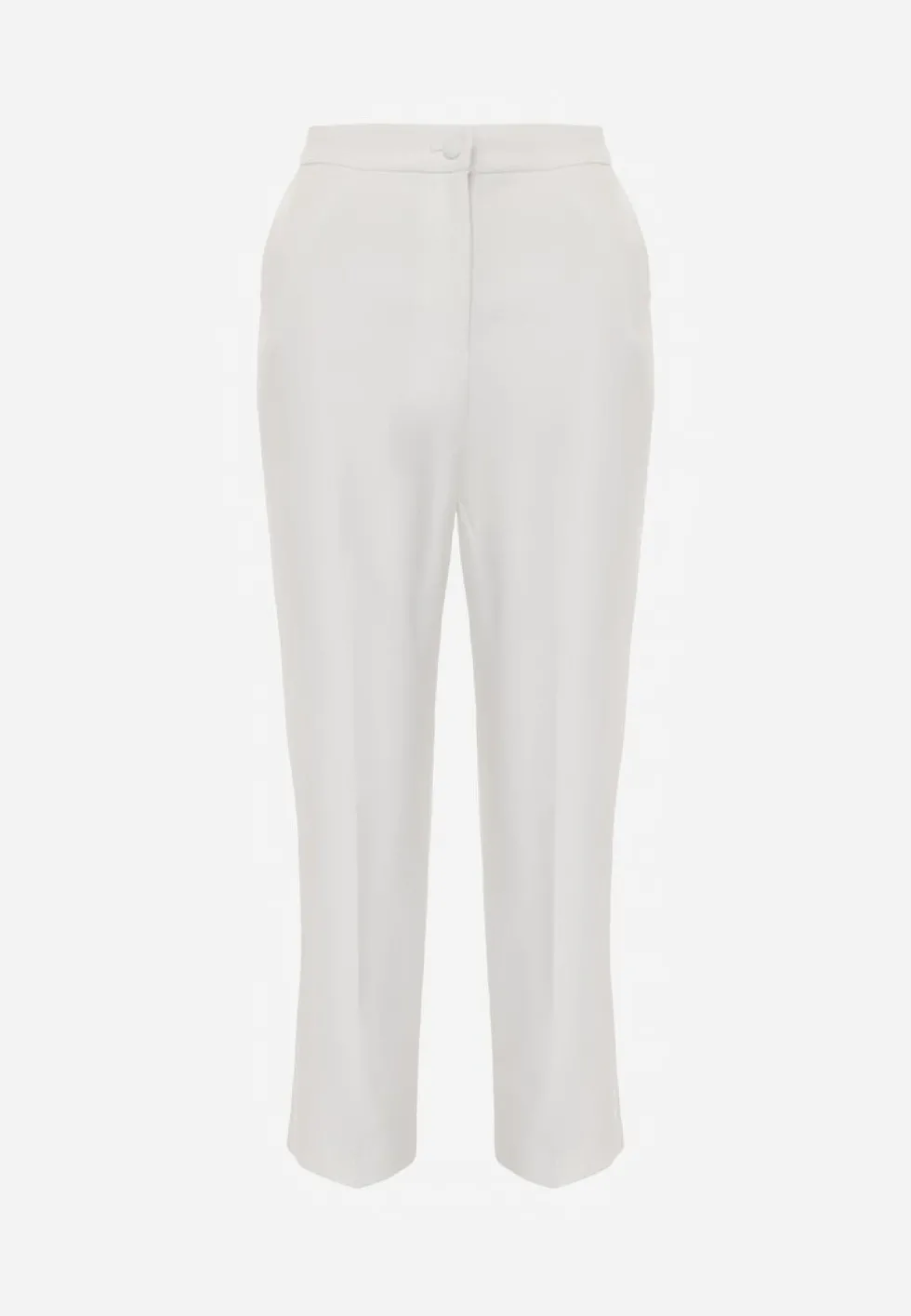 Białe Klasyczne Spodnie VICES Garniturowe High Waist Dimaia