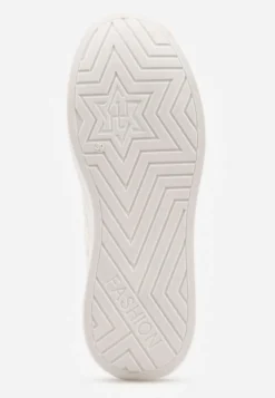 Białe Minimalistyczne Sneakersy VICES o Fasonie Tenisówek na Platformie Halanatea
