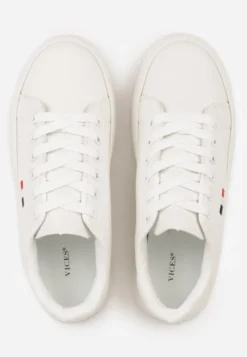 Białe Minimalistyczne Sneakersy VICES o Fasonie Tenisówek na Platformie Halanatea