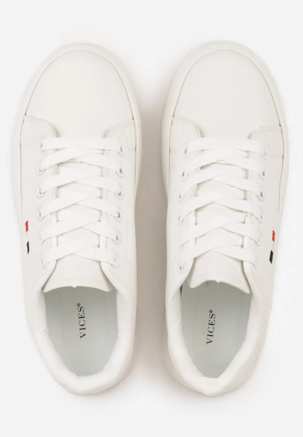 Białe Minimalistyczne Sneakersy VICES o Fasonie Tenisówek na Platformie Halanatea