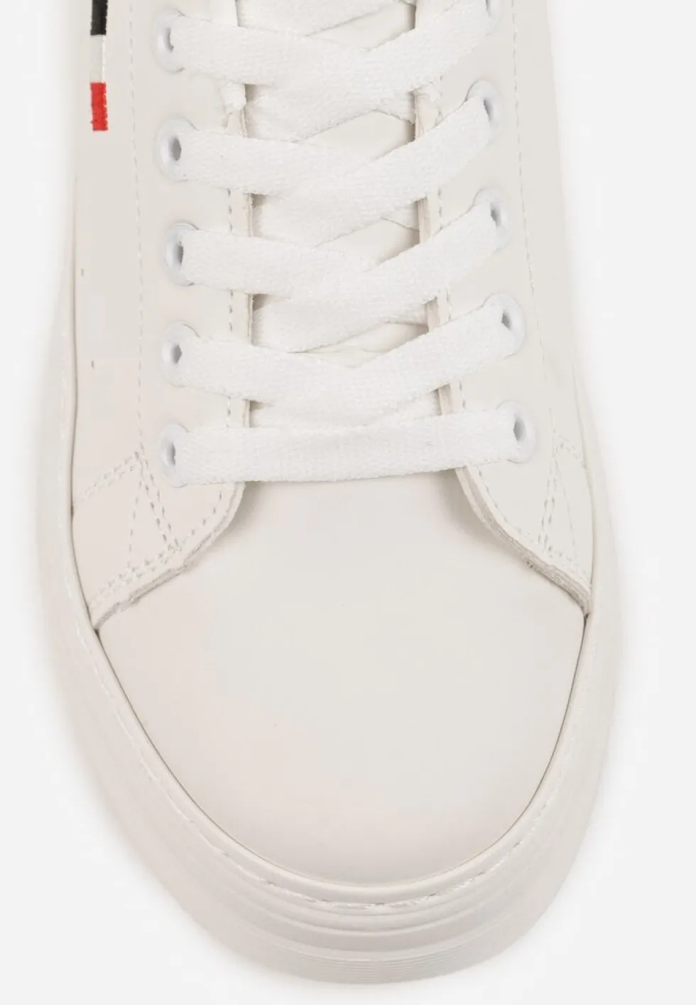 Białe Minimalistyczne Sneakersy VICES o Fasonie Tenisówek na Platformie Halanatea
