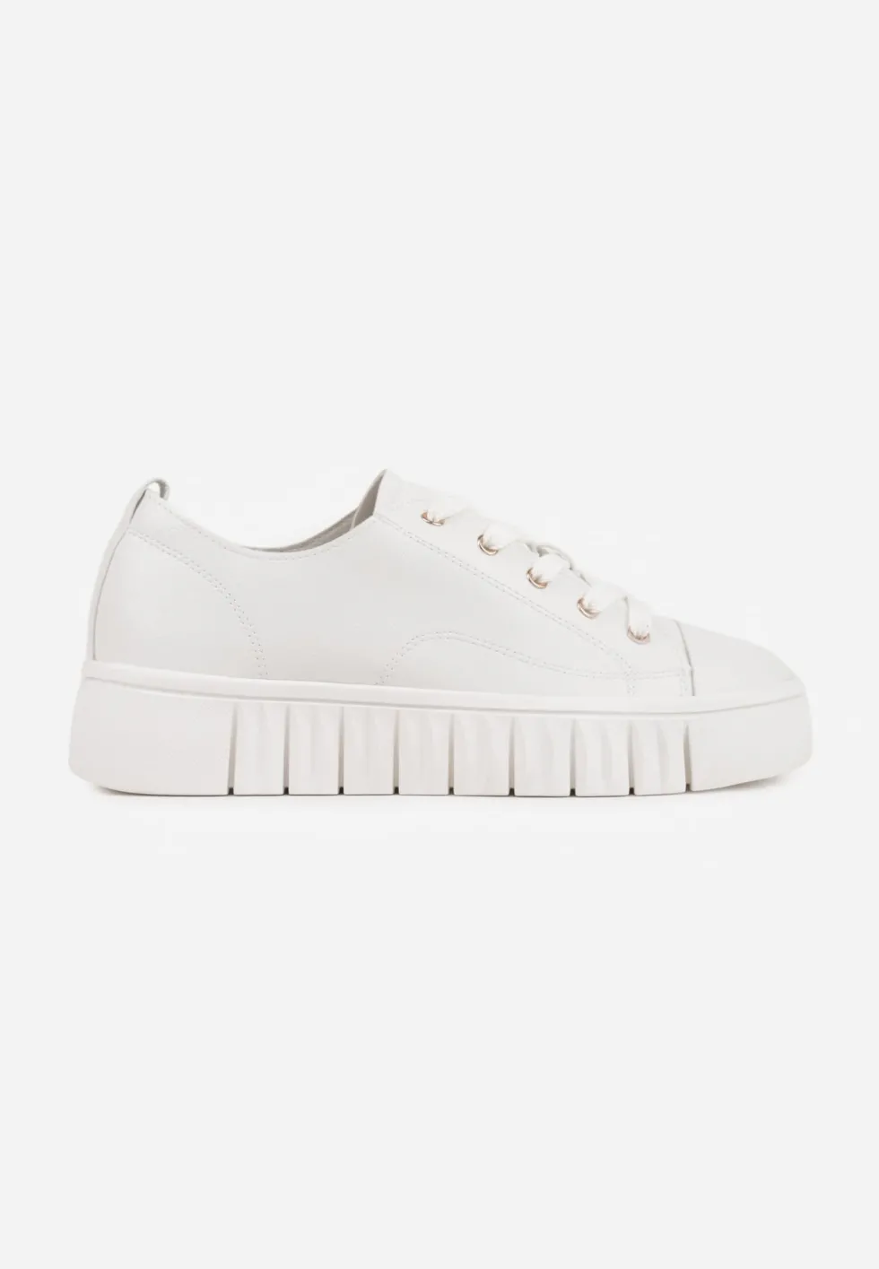 Białe Płaskie Sneakersy Vices ze Sznurowaniem Lorori