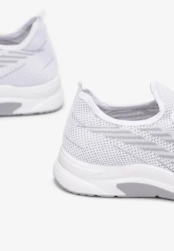 Białe Siateczkowe Buty Sportowe na Piankowej Podeszwie Linidas