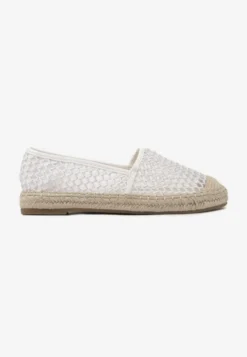 Białe Siateczkowe Espadryle na Podeszwie z Plecionki Setariva