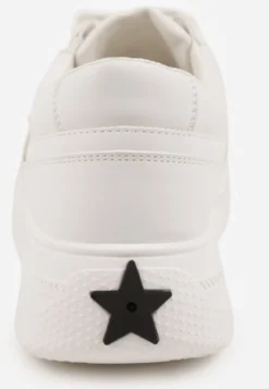 Białe Sneakersy Basic VICES na Platformie z Trójkątnym Zdobieniem Mellinata