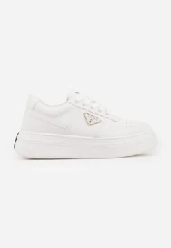Białe Sneakersy Basic VICES na Platformie z Trójkątnym Zdobieniem Mellinata