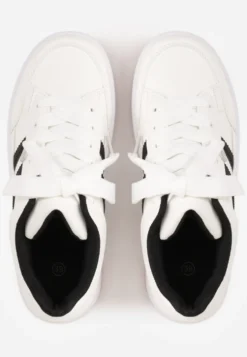 Białe Sneakersy Basic z Paskami na Boku Adila