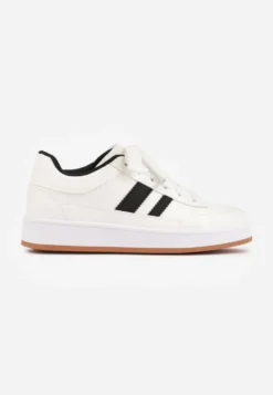 Białe Sneakersy Basic z Paskami na Boku Adila