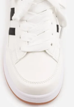 Białe Sneakersy Basic z Paskami na Boku Adila