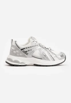 Białe Sneakersy Dad Shoes z Siateczkową Cholewką na Piankowej Podeszwie Anotea