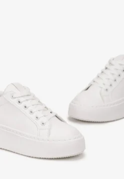 Białe Sneakersy na Grubej Podeszwie Cernanda