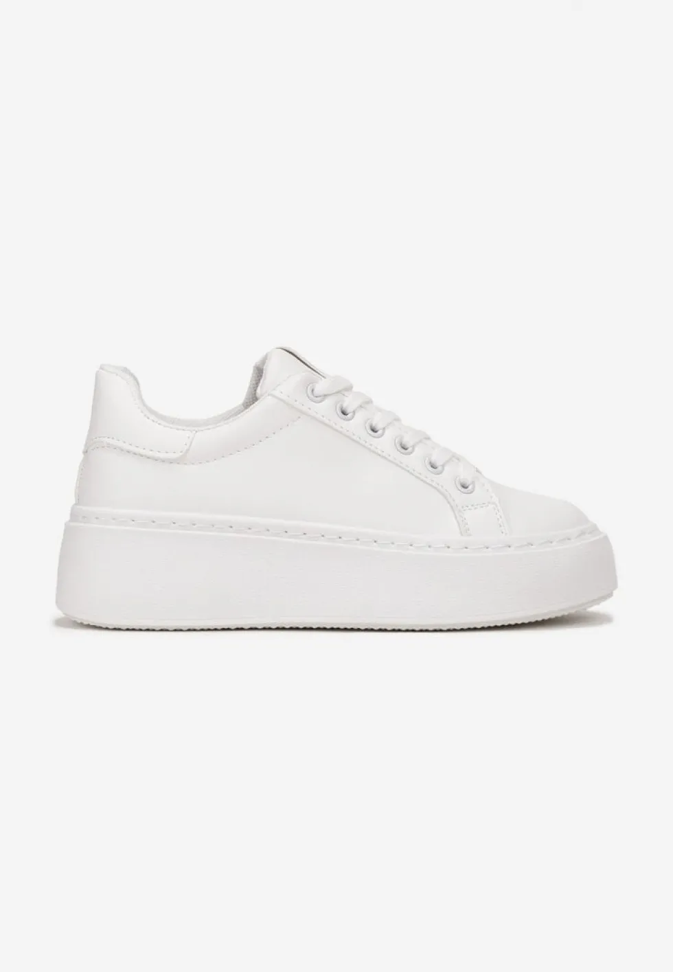 Białe Sneakersy na Grubej Podeszwie Cernanda