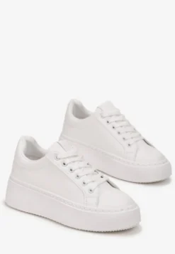 Białe Sneakersy na Grubej Podeszwie Cernanda