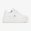 Białe Sneakersy na Grubej Podeszwie przed Kostkę Alisis