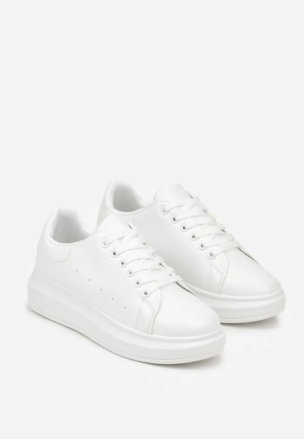 Białe Sneakersy na Niskiej Platformie w Klasycznym Stylu Lucid Dream