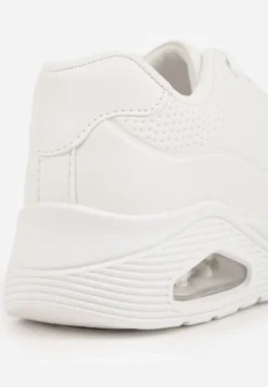 Białe Sneakersy na Platformie z Transparentną Wstawką przy Podeszwie Riovira
