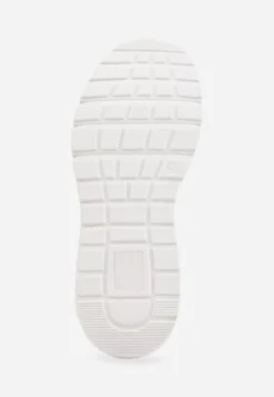 Białe Sneakersy na Platformie z Transparentną Wstawką przy Podeszwie Riovira