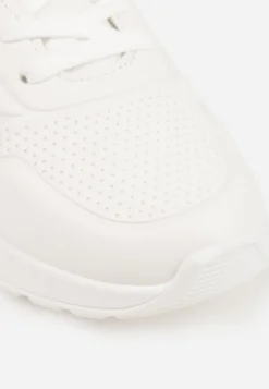 Białe Sneakersy na Platformie z Transparentną Wstawką przy Podeszwie Riovira