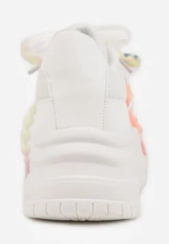 Białe Sneakersy na Platformie z Koralikami Amovanna