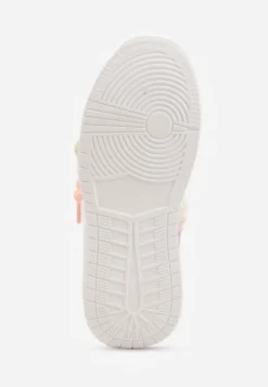 Białe Sneakersy na Platformie z Koralikami Amovanna