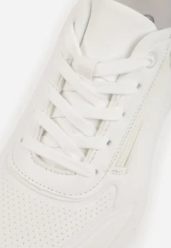 Białe Sneakersy na Platformie z Przezroczystą Wstawką i Suwakiem z Napisami Valentinae