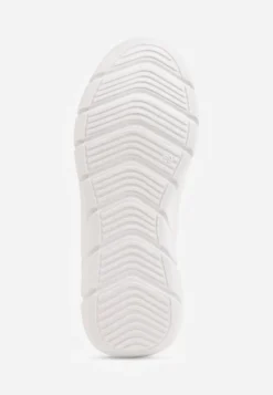 Białe Sneakersy Śniegowce na Platformie z Tłoczeniem i Pikowaną Cholewką Vermina