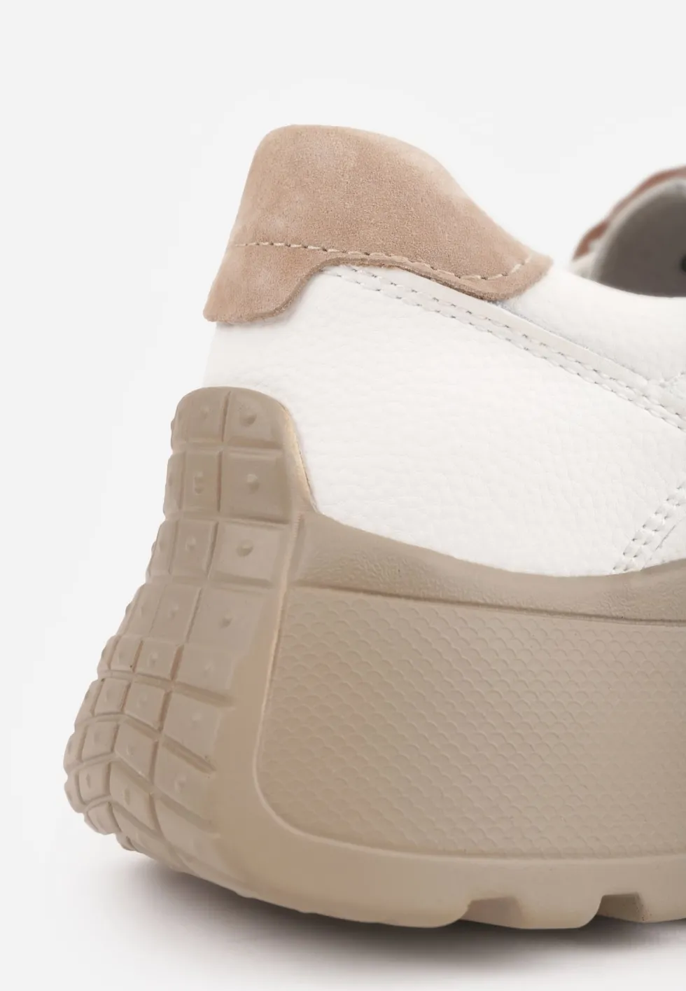 Białe Sneakersy Skórzane z Dwiema Parami Sznurówek na Platformie Crocefissa
