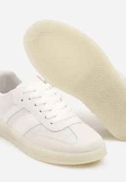 Białe Sneakersy Tenisówki Ozdobione Paskami Amodira