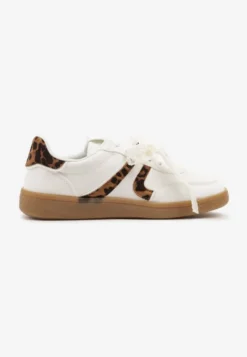 Białe Sneakersy Typu Kultowe Tenisówki z Ozdobną Odpinaną Kokardą Korilinda