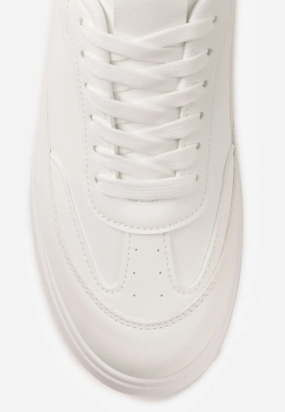 Białe Sneakersy VICES na Platformie z Ozdobnym Noskiem Attis