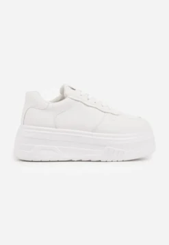 Białe Sneakersy VICES na Platformie z Tłoczeniem Rionessa
