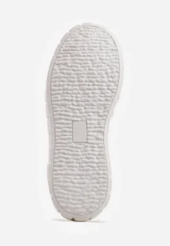 Białe Sneakersy VICES na Platformie w Stylu Chunky z Perforacją Hypsyllis