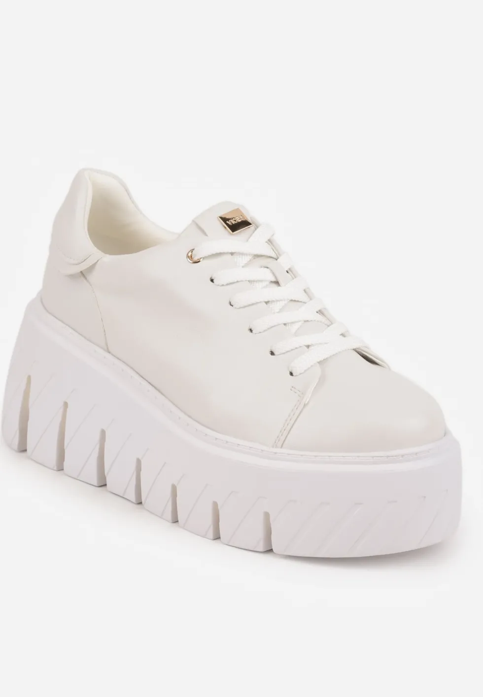Białe Sneakersy VICES na Platformie Typu Chunky Tassi