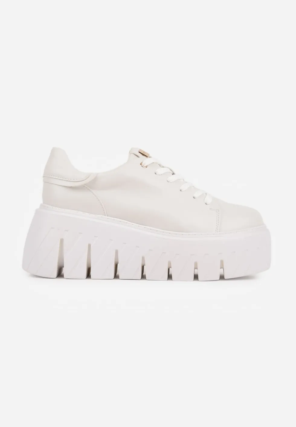 Białe Sneakersy VICES na Platformie Typu Chunky Tassi