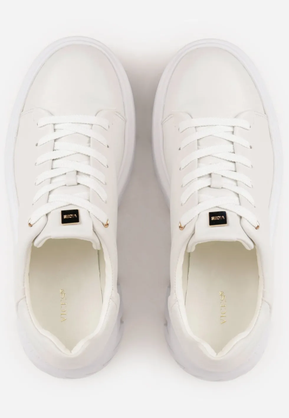 Białe Sneakersy VICES na Platformie Typu Chunky Tassi