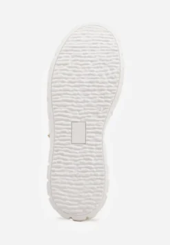 Białe Sneakersy VICES na Tłoczonej Podeszwie w Stylu Chunky Myninis