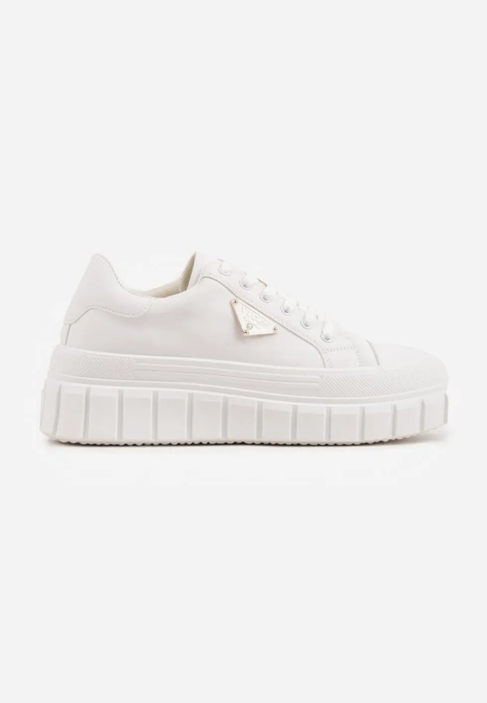 Białe Sneakersy VICES na Tłoczonej Podeszwie w Stylu Chunky Myninis
